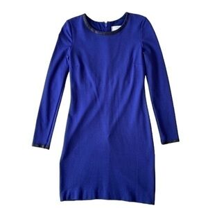 Nicole Miller Artelier Designer Elegant Leather
Trim Sheath Dress